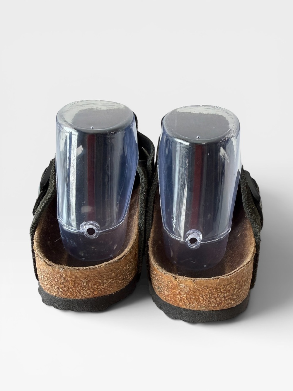Birkenstock Olive Gray Suede Boston Clogs - Picture 5 of 10